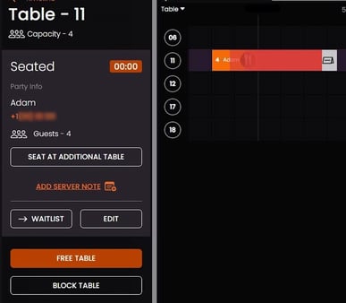 Seated Party Conflicts with a Reservation